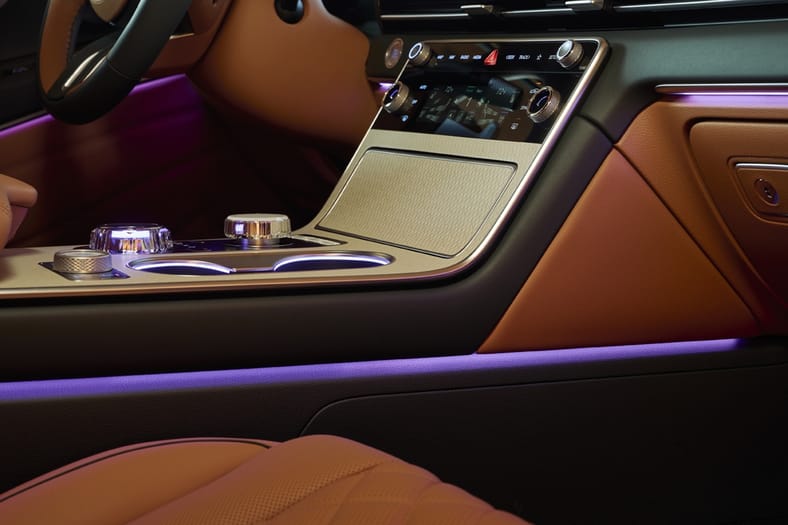 Ambient Light Isn't Just Colorful Function; It Will Turn Your Car Into A Cool Club 9 Ambient Lighting Is Just One Feature Of The New Mood Curator In The Genesis Gv80