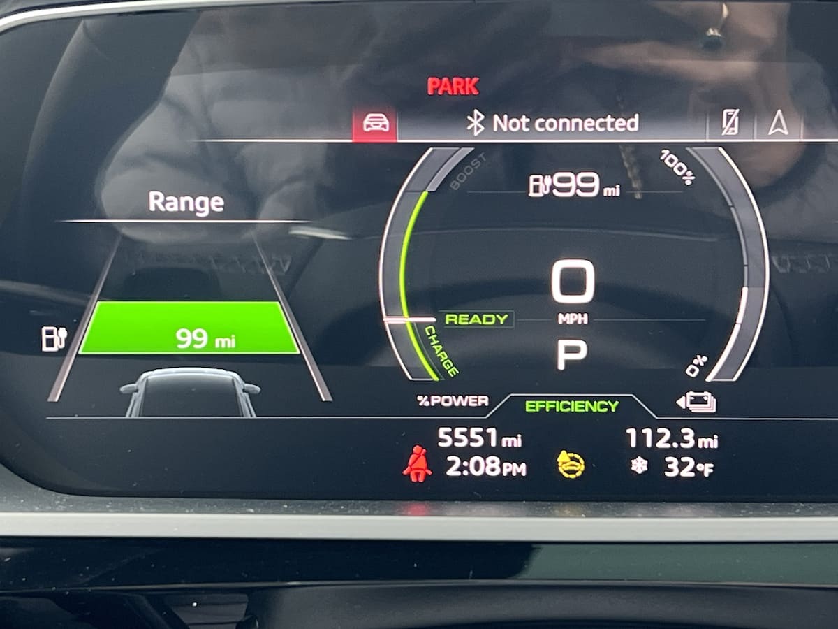 The Truth About Electric Vehicles and Cold Weather 3 Audi Q8 E-Tron Electric Vehicle Driver Display