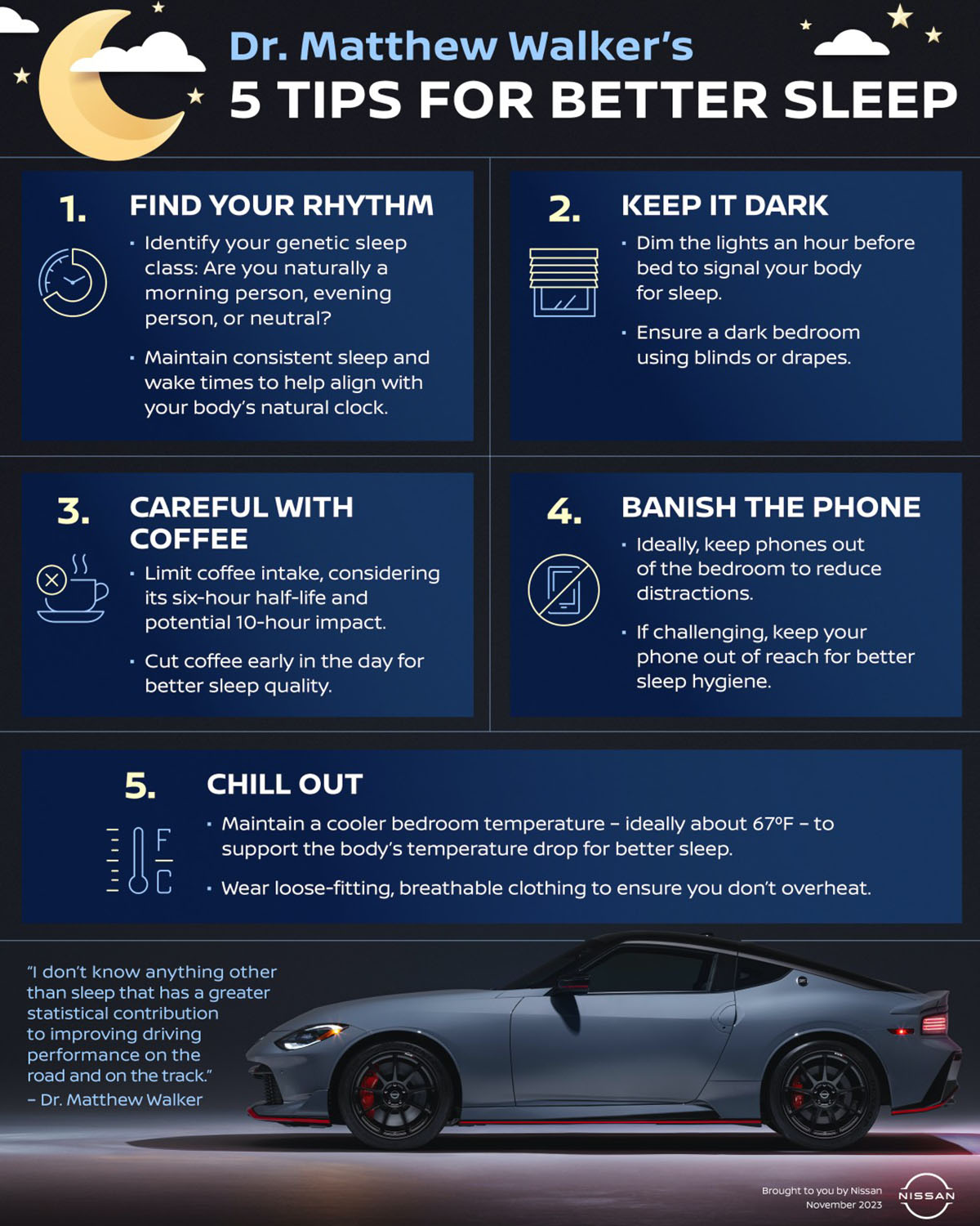 Want To Avoid a Car Crash? Nissan Says “Get Some Sleep” 6 Better Driver Tips Chart