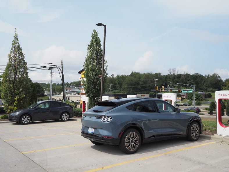 Will Tesla Chargers Power the Ford Mustang Mach-E Premium On a Southern Road Trip? We Found Out 6 Charging The 2024 Ford Mustang Mach-E Premium At A Tesla Station