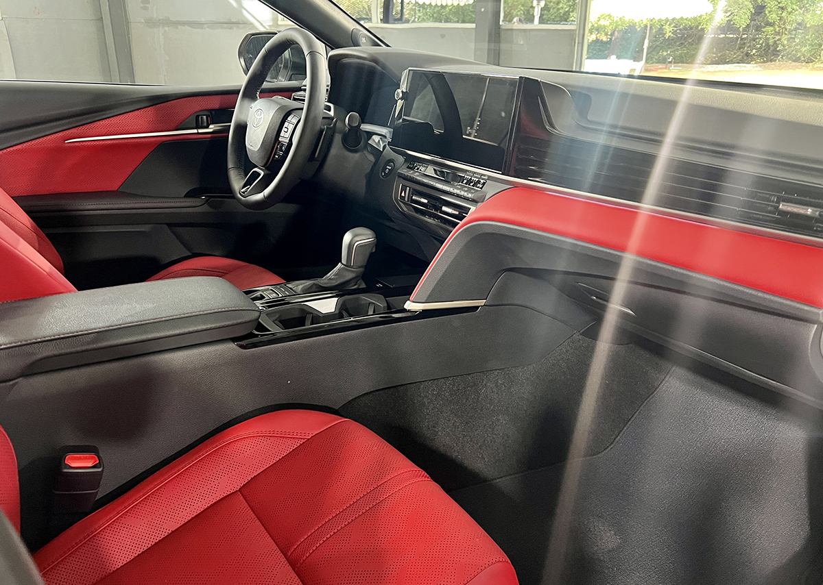 2025 Toyota Camry: More Style and Safety (and No More V6) 6 Loving The Cockpit Red Interior In The 2025 Toyota Camry. Photo Connie Peters