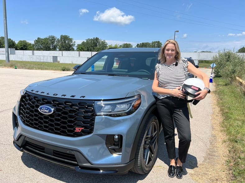 2025 Ford Explorer First Drive: This Empowering Family SUV Was Re-Styled for the Digital Age. Here's What You Need to See 10 Me With The 2025 Ford Explorer After Taking It On The Auto Cross Course