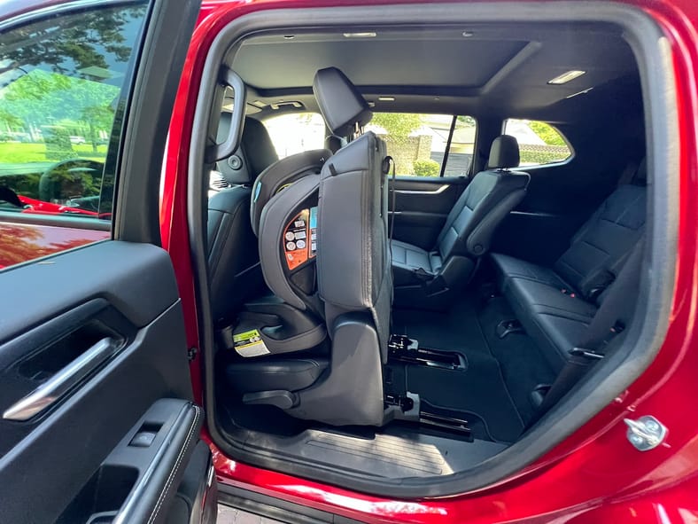 Child Passenger Safety Week Checkup: Are Your Kids Properly Secured? 8 Rear Seat Access With A Child Car Seat Installed In The 2024 Gmc Acadia