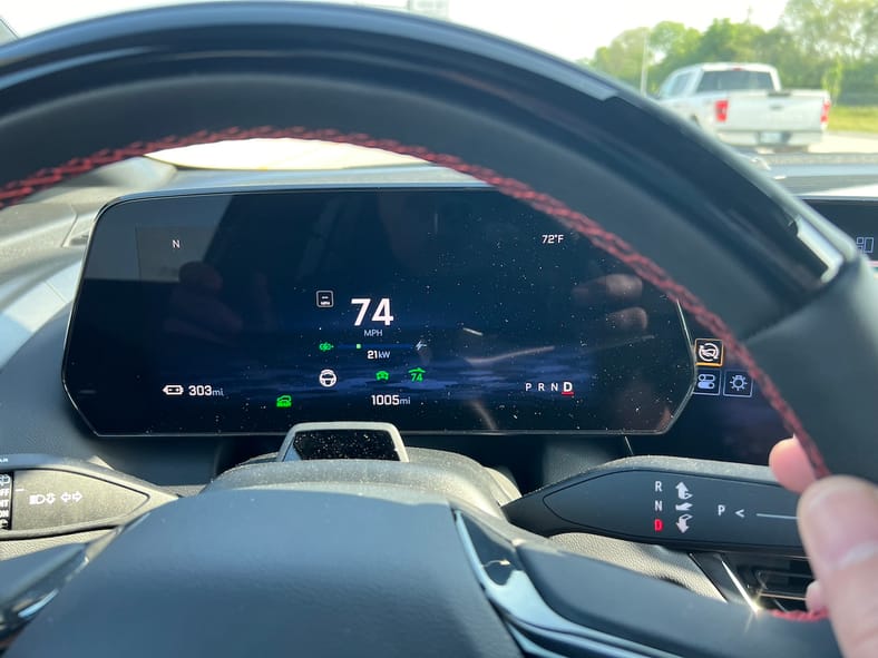 2024 Chevrolet Equinox EV First Drive: There’s A Lot to Love In This Compact Electric SUV 10 Super Cruise Is Noted On The Driver Display And Also By The Bar On The Steering Wheel Which Lights Up To Show Its Status