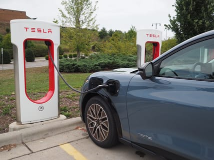 Will Tesla Chargers Power the Ford Mustang Mach-E Premium On a Southern Road Trip? We Found Out 10 Tesla Chargers Have Short Cords But This One Worked