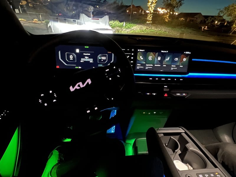 Ambient Light Isn't Just Colorful Function; It Will Turn Your Car Into A Cool Club 3 The Interior Of The Kia Ev9 With Ambient Lighting