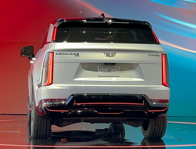 Why We're So Excited to Drive the Cadillac Escalade IQ... It'll Be Worth the Wait 4 The Rear Of The 2025 Cadillac Escalade Iq Still Carries A Nod To The Iconic Fin Design