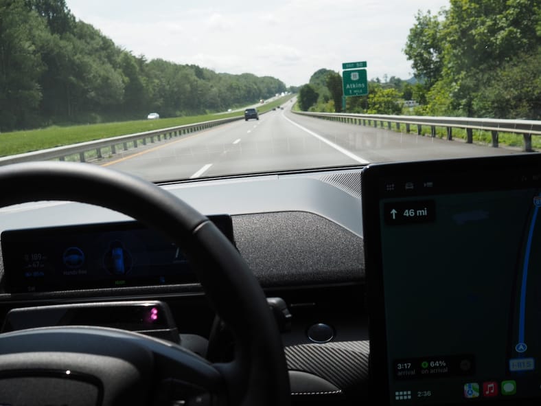 Will Tesla Chargers Power the Ford Mustang Mach-E Premium On a Southern Road Trip? We Found Out 8 The Road Ahead From The Driver'S Seat In The 2024 Ford Mustang Mach-E Premium
